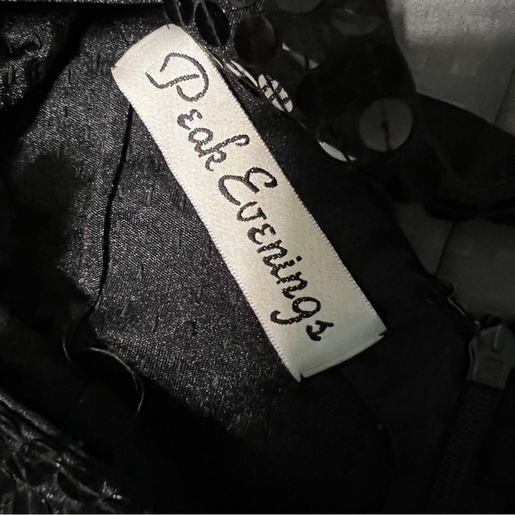 Peak evenings black sequins dress hand beaded size 8 - Picture 9 of 10